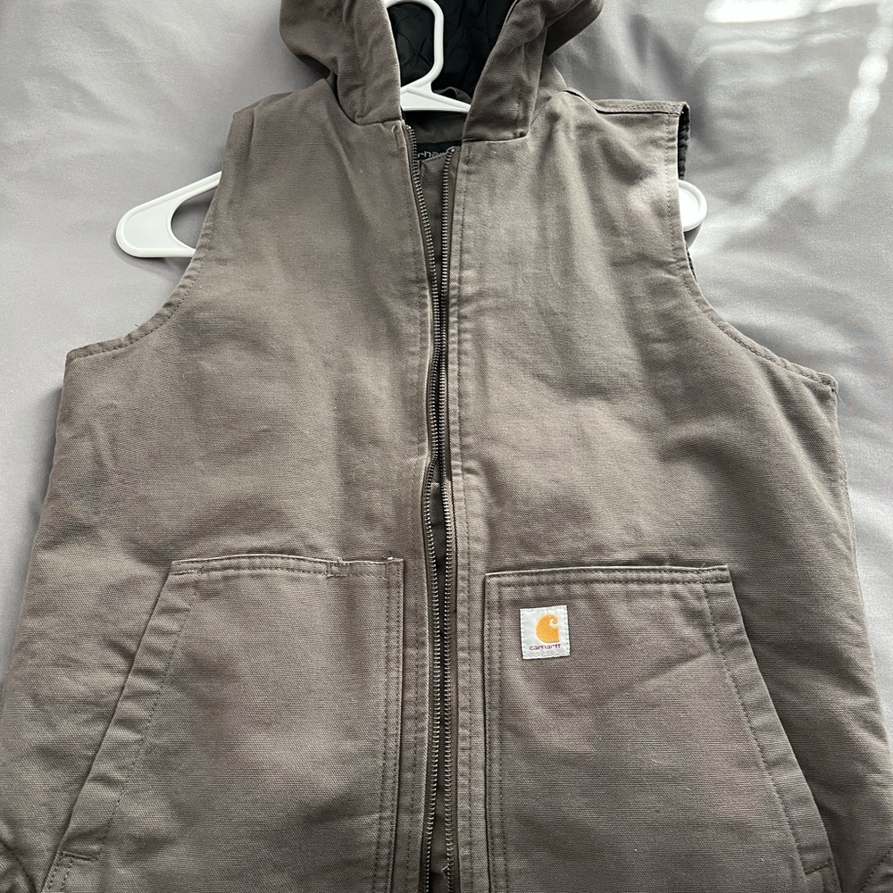 WOMEN'S WASHED DUCK HOODED INSULATED VEST